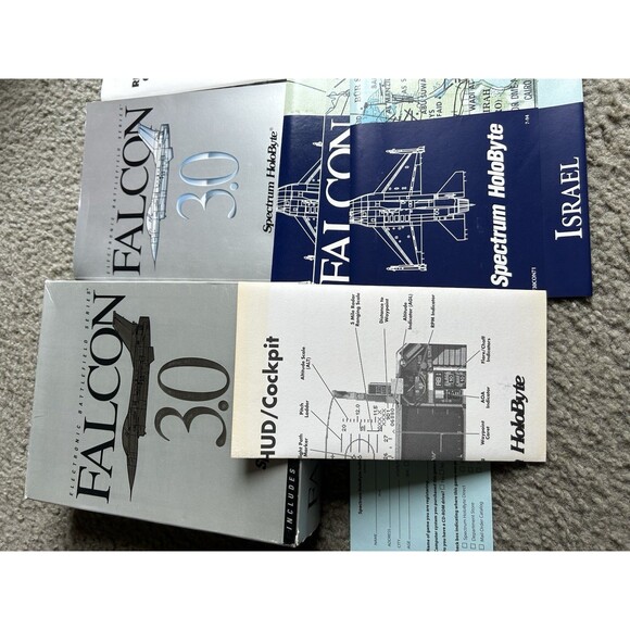 Falcon 3.0 (PC, 1991) Spectrum HoloByte 3.5" floppy with Flight Manual & Maps - Picture 2 of 8